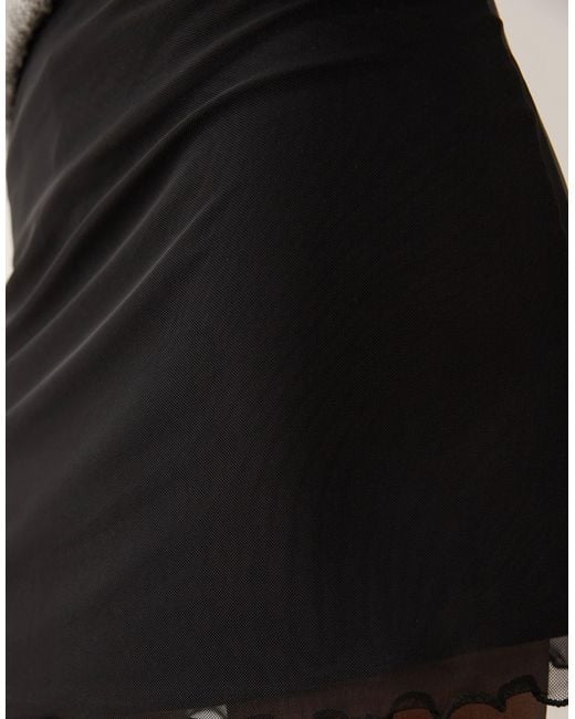 ASOS Gray Mesh Mini Skirt