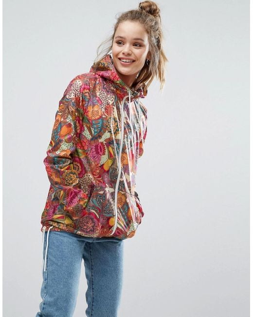 adidas Originals Farm Bright Floral Print Festival Windbreaker Jacket |  Lyst Australia