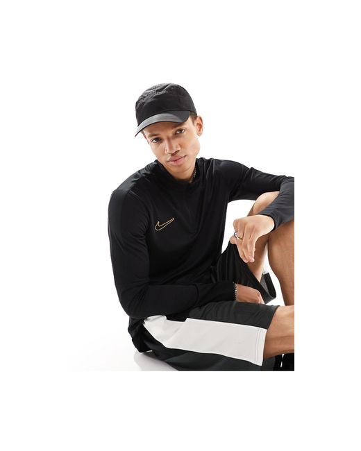 Academy dri-fit - top da allenamento con pannelli e zip corta di Nike Football in Black da Uomo