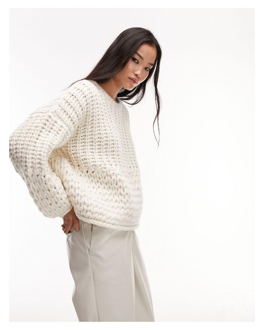 TOPSHOP Natural Hand Knitted Chunky Sweater