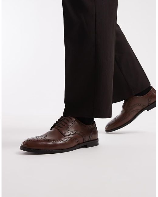 Scarpe Brogue Stringate di ASOS in Black da Uomo