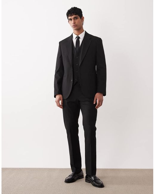 ASOS Black Slim Suit Waistcoat for men