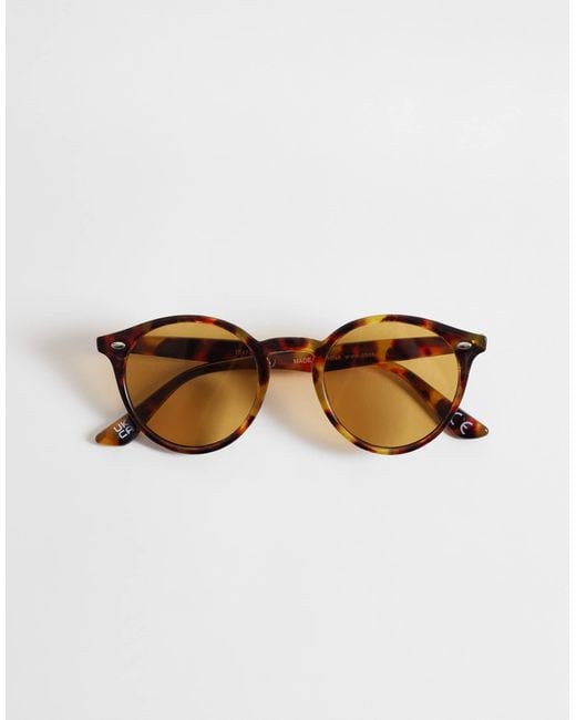 ASOS Natural Round Sunglasses