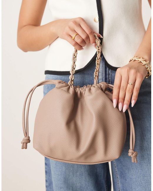 Accessorize Natural Drawstring Mini Crossbody Bag