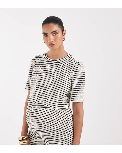 Vero Moda White Jersey Crochet Short Sleeve Boxy T-shirt Co-ord