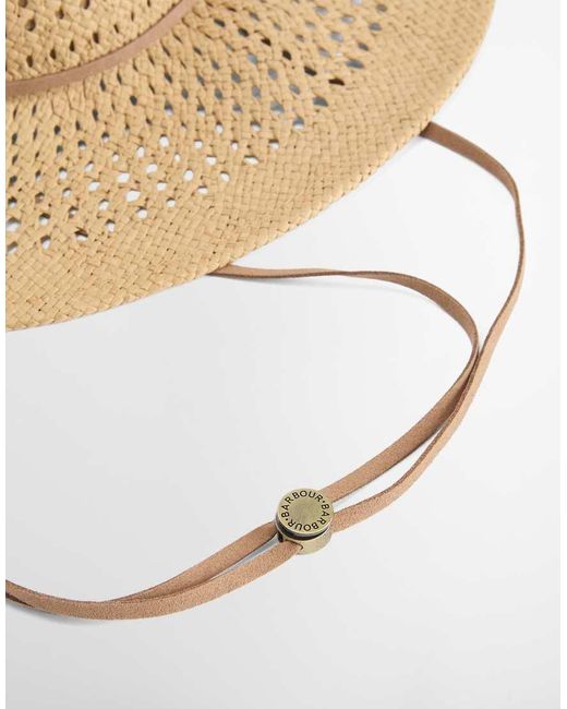 Barbour Natural Gabby Lightweight Fedora Hat With Chin Strap