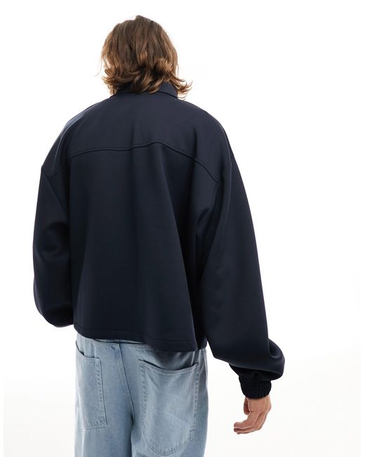 ASOS Oversized Scuba Jacket in Blue for Men Lyst