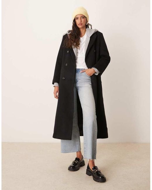 Abercrombie & Fitch Natural Double Breasted Long Coat