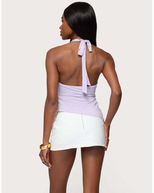 Edikted White Arian Starfish Asymmetric Halter Top