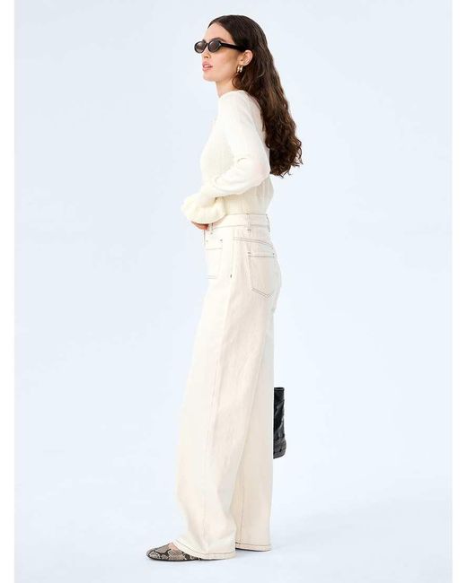 OMNES White Jeans Orielle High-Rise Jeans With Patch Pockets