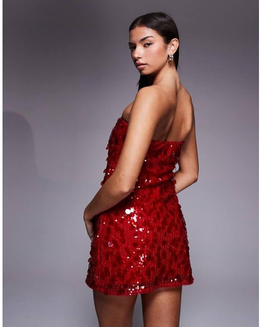 Abercrombie & Fitch Red Strapless Scarlett Skort Dress