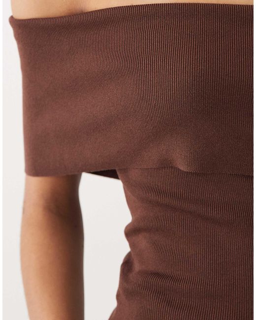 Mango Brown One Shoulder Top