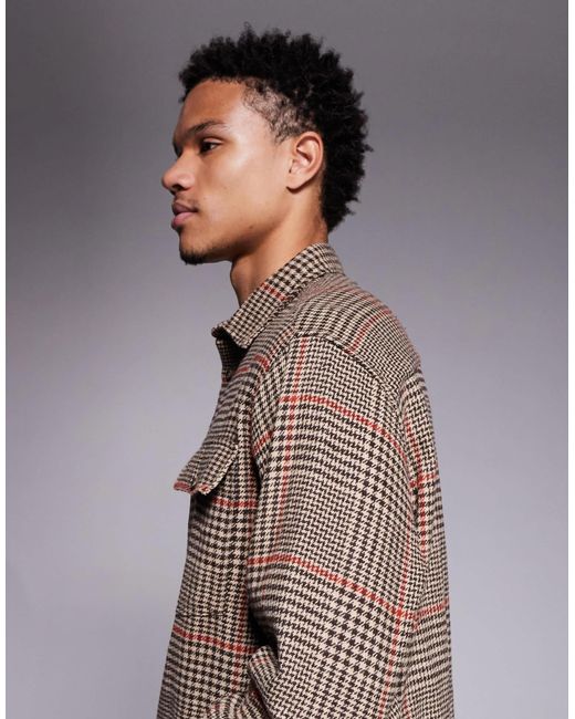 Surchemise à carreaux - marron ASOS pour homme en coloris Gray