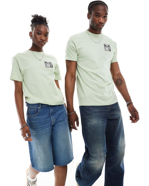 Camiseta unisex con estampado gráfico Obey de color Green