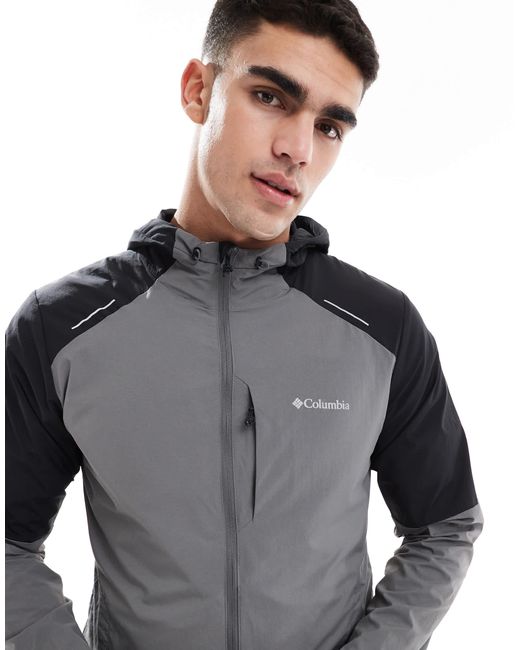 Veste à capuche technique en nylon Columbia pour homme en coloris Gray