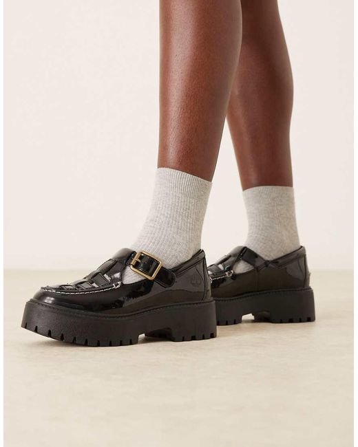 Zapatos Negros Estilo Merceditas Con Plataformas De Charol Stone Street De Timberland de color Black