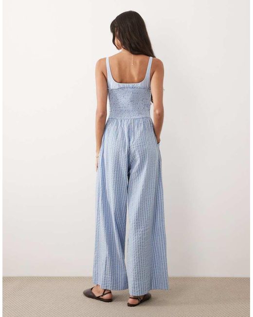 ASOS Blue Contrast Strap Jumpsuit