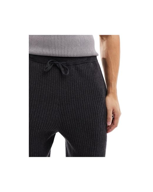 Weekday Black Darwin Loose Fit Knitted Trousers for men