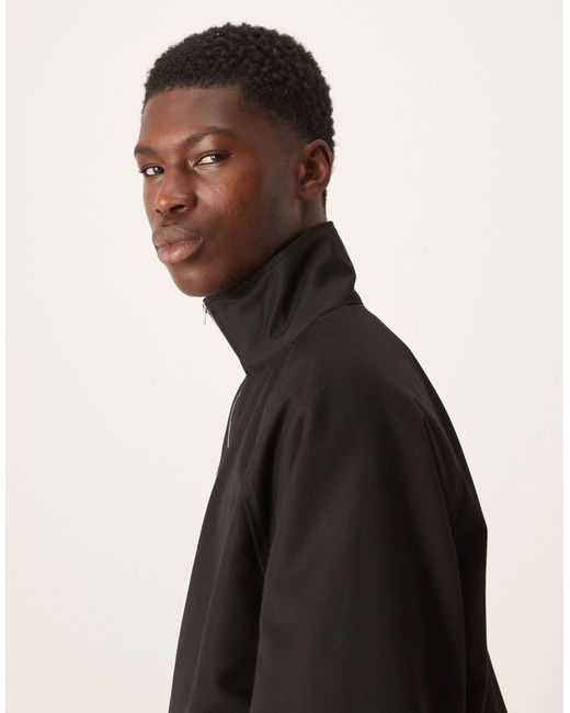 ASOS Black Smart Funnel Neck Jacket for men