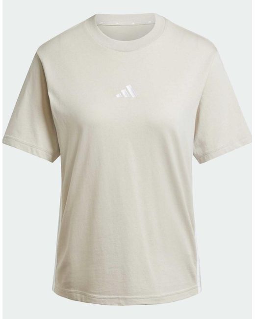 Adidas Originals White Essentials 3-Stripes Cotton Tee
