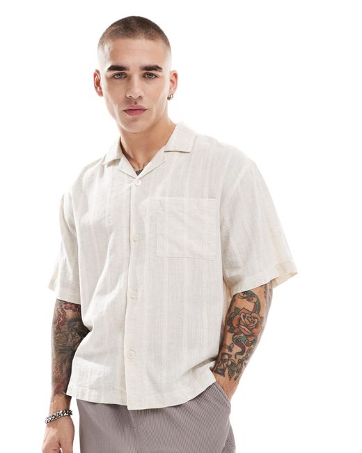 Cotton On Cotton on – hemd aus strukturiertem gewebe in White für Herren