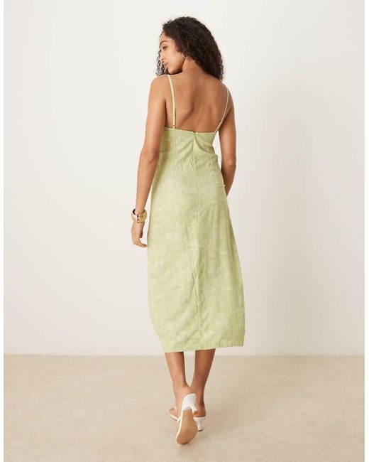 Motel Green Sastra Paisley Print Cami Midi Dress