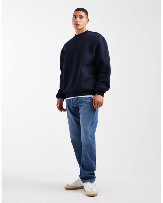 ASOS – basic-sweatshirt in Blue für Herren