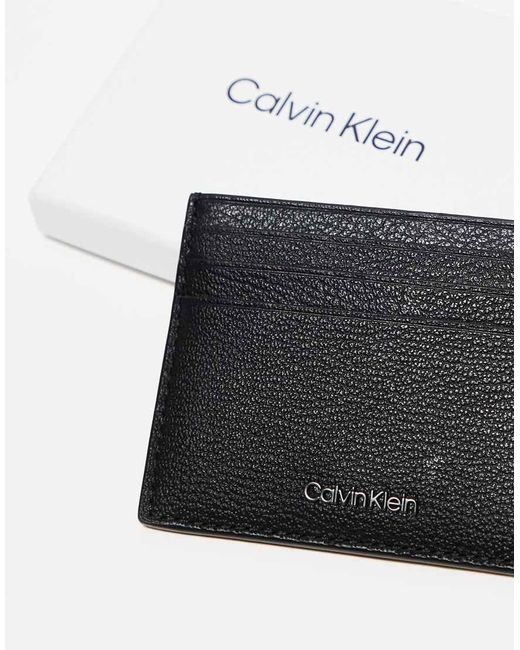 Calvin Klein Leren Kaarthouder in het Black voor heren