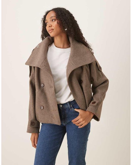 ASOS Brown Formal Cropped Trench Coat