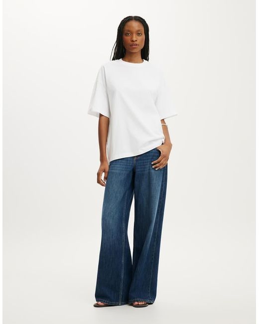 Cotton On White Boxy Short Sleeve Tee