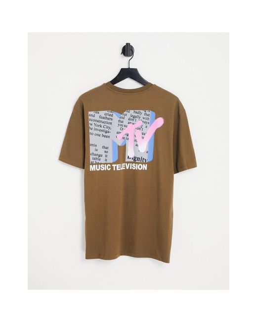 Only & Sons Mtv Oversize T-shirt With Back Print in Brown for Men | Lyst