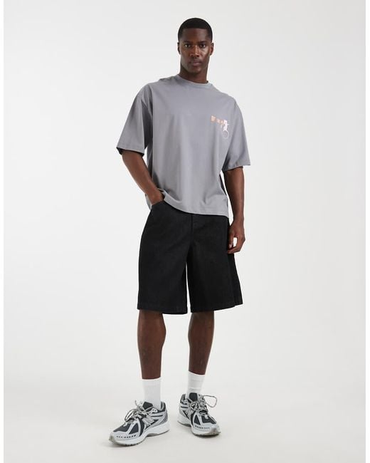 ASOS Gray Oversized T-shirt With Pokemon Mew Poke Print for men