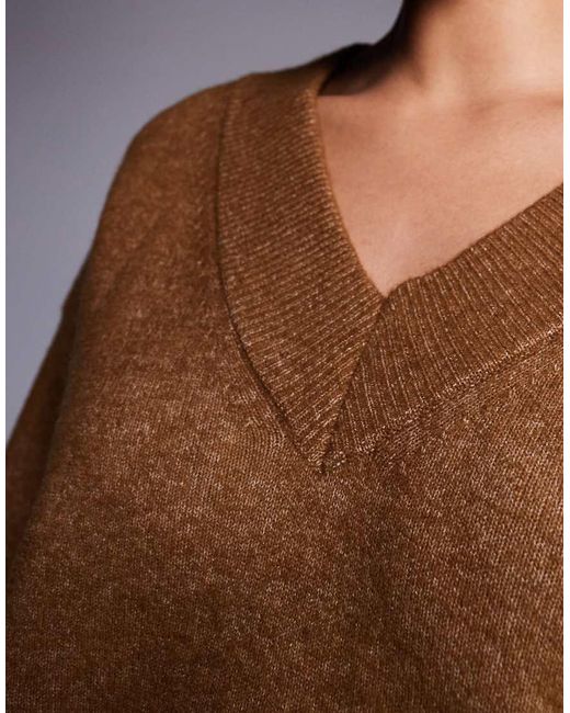 River Island Blue V Neck Knitted Jumper