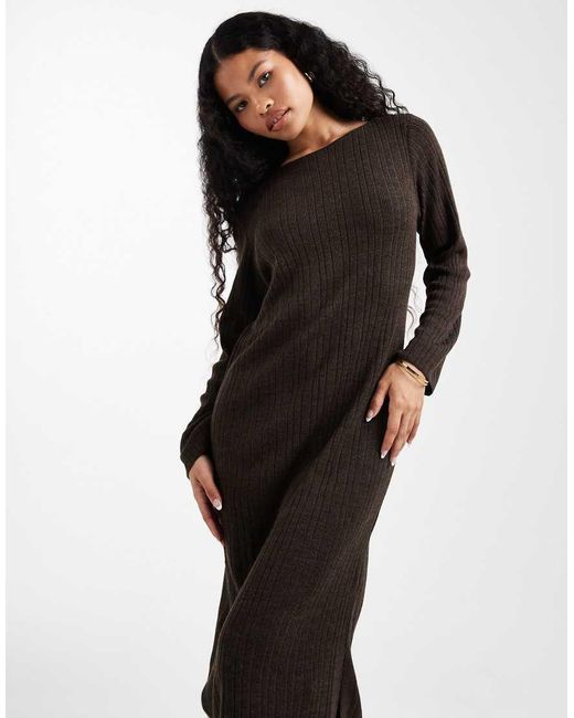 Only Petite Black Knitted Midaxi Dress