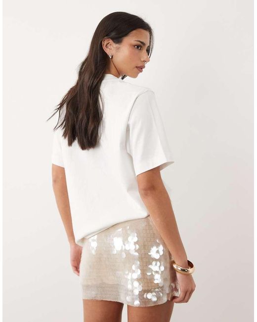 Gina Tricot Natural Sequin Mini Skirt