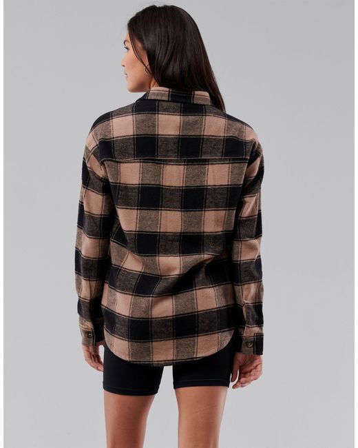 Camisa a cuadros escoceses marrones Hollister de color Marrón - Lyst