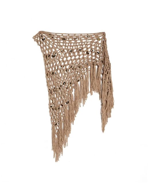 Bershka Blue Sequin Crochet Overlay Skirt