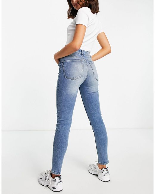 Jeans skinny a vita alta medioPimkie in Denim di colore Blu | Lyst