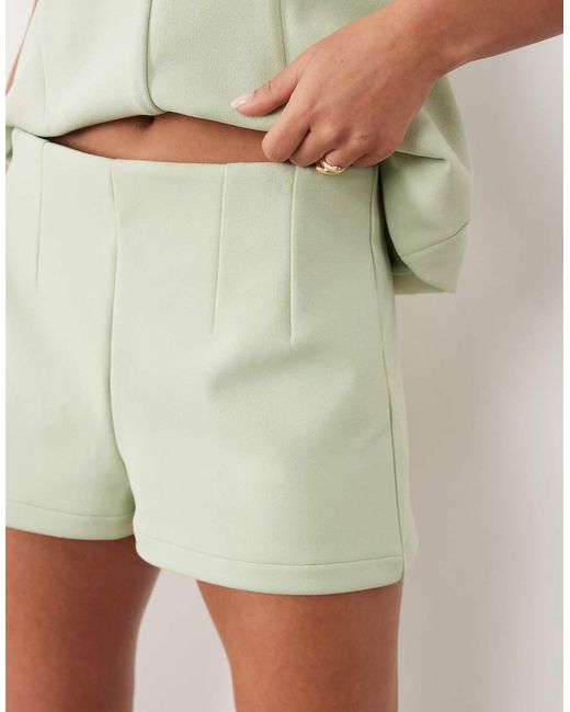 ASOS Green Bonded Crepe Shorts Co-ord