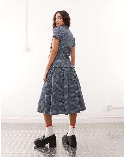 Collusion Blue – midi-hemdkleid
