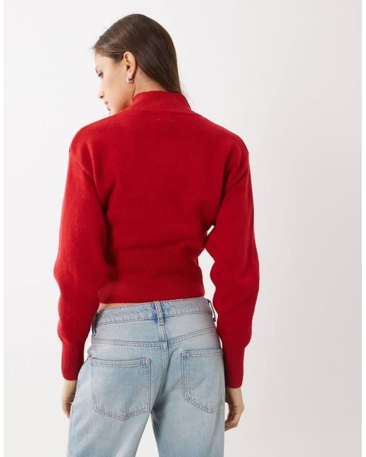 Cotton On Red Lotus Cinched Zip Knit