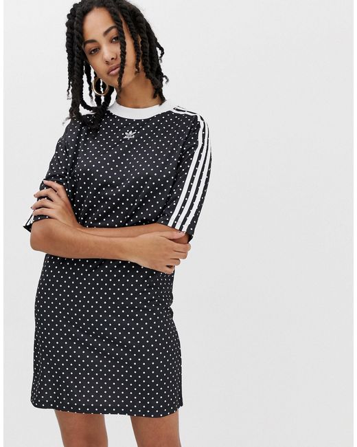 adidas Originals – Kleid mit Punkten in Schwarz | Lyst AT