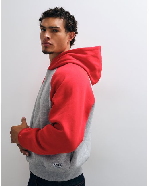 Collusion Boxy-hoodie mit raglanärmeln in Red für Herren