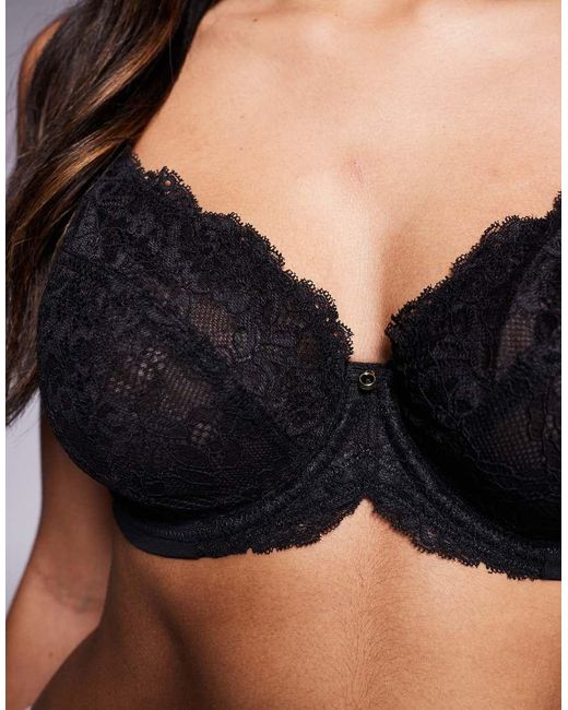 Ann Summers Black Fuller Bust Sexy Lace Non Padded Plunge Bra