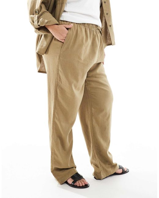 ONLY Metallic Linen Mix Pull On Pants