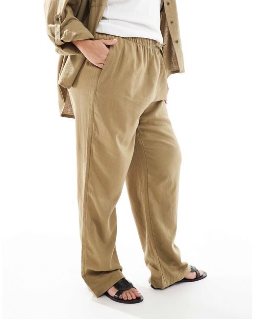 ONLY Metallic Linen Mix Pull On Pants