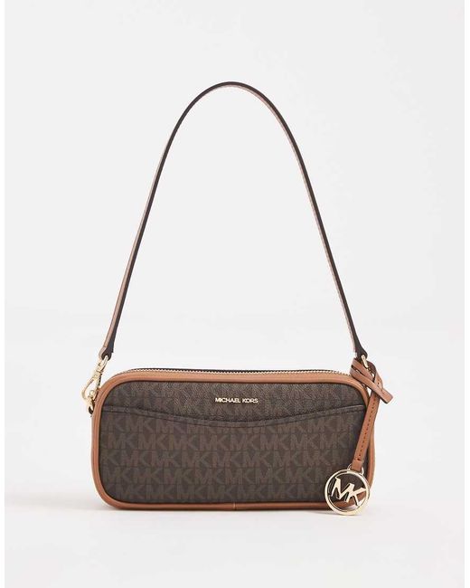 Michael Kors Gray May Pouchette Crossbody Bag