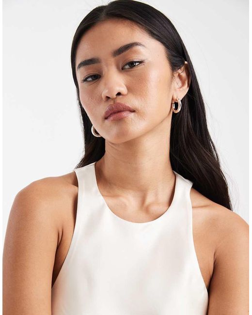 ASOS White Satin Racer Cami