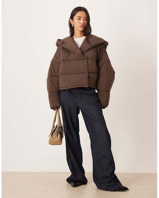 Calvin Klein Brown Oversized Boxy Puffer Jacket