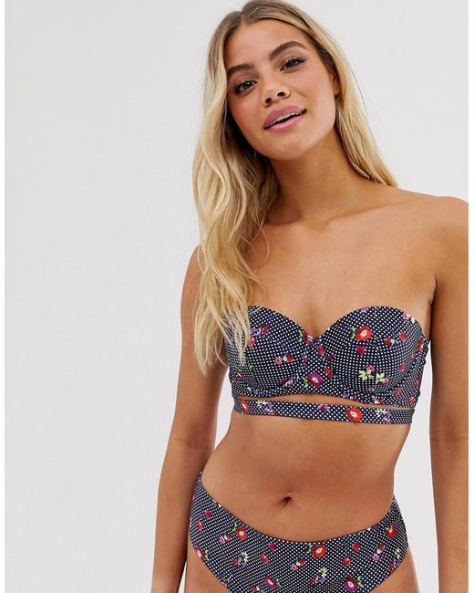 navy blue bandeau bikini top